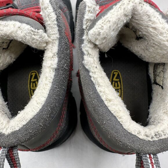 Keen Brady Winter Boots Sherpa Insulated Waterproof WP Toddler Size 10 Gray Red - Picture 8 of 10